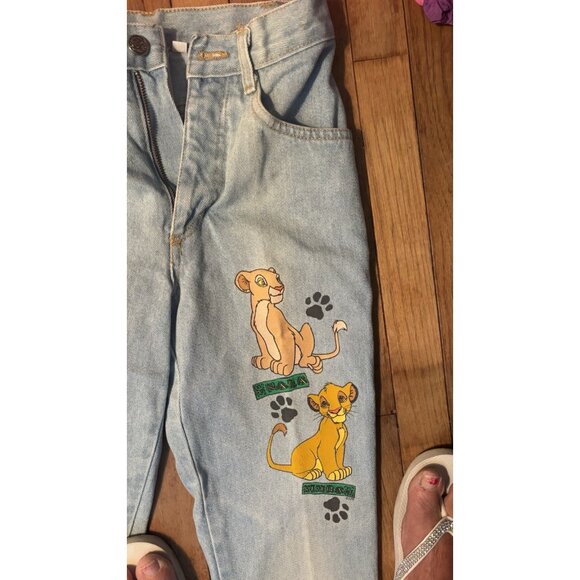 Vintage Disney The Lion King 90s Windbreaker Jacket  AND Simba Nala Jeans SZ 10 - Picture 7 of 16